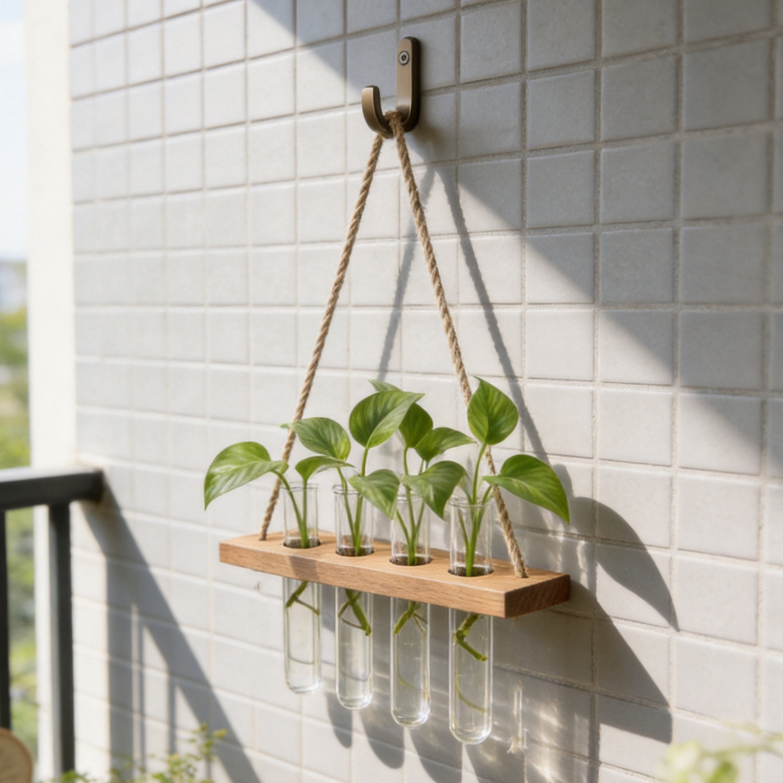 木製スタンド 植物繁殖ステーション ガラス試験管花瓶ホルダー - Propagation Station Vase のレビューと価格