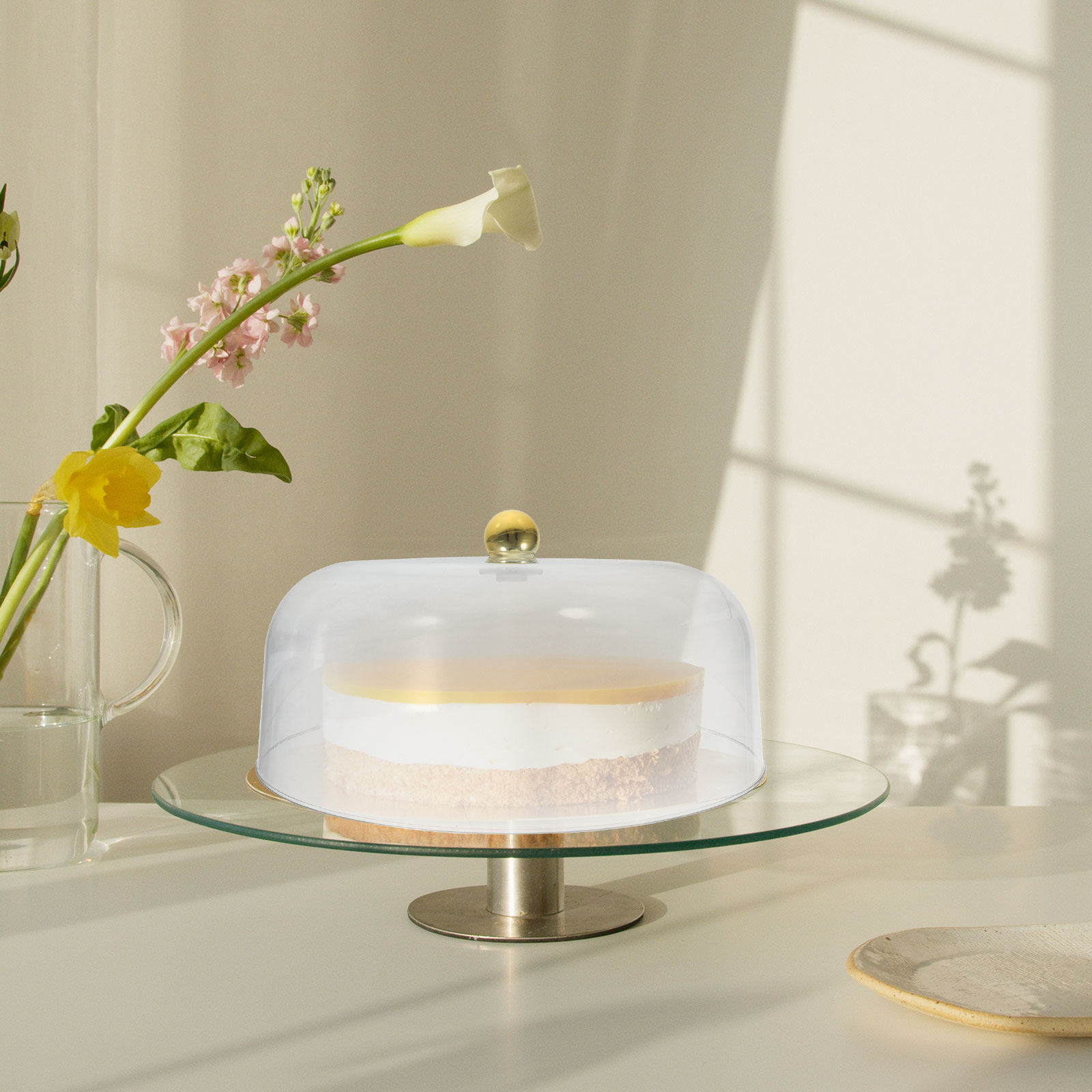 透明なケーキドーム、プラスチック製、ケーキスタンド用、パーテ - Plastic Dome Clear のレビューと価格