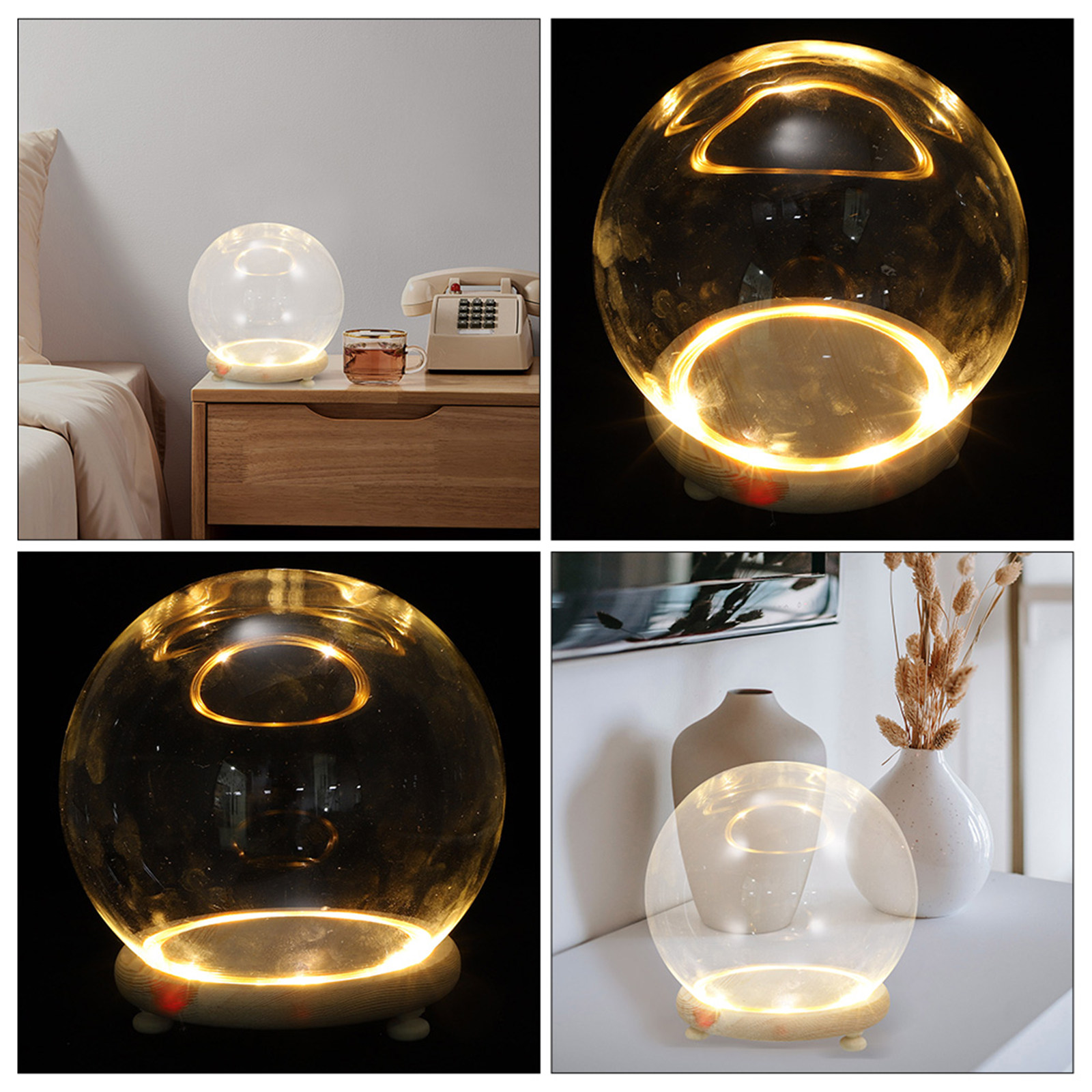 木製の台座が付いたガラス製のドーム型花瓶。生花を長く美しく飾 - Plastic Dome Clear のレビューと価格