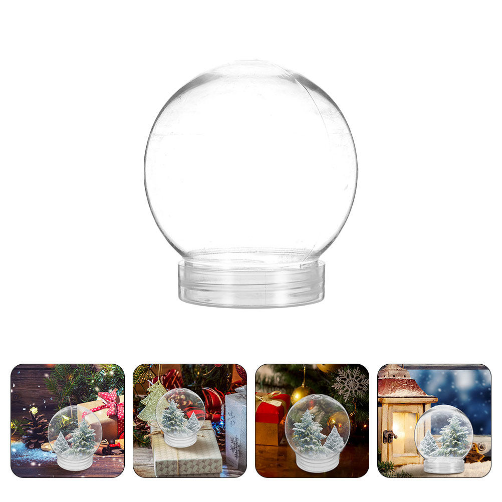 6個入り スノーグローブ用透明プラスチック容器、ねじ式蓋付き - Plastic Dome Clear のレビューと価格