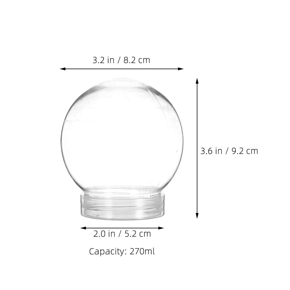 6個入り スノーグローブ用透明プラスチック容器、ねじ式蓋付き - Plastic Dome Clear のレビューと価格