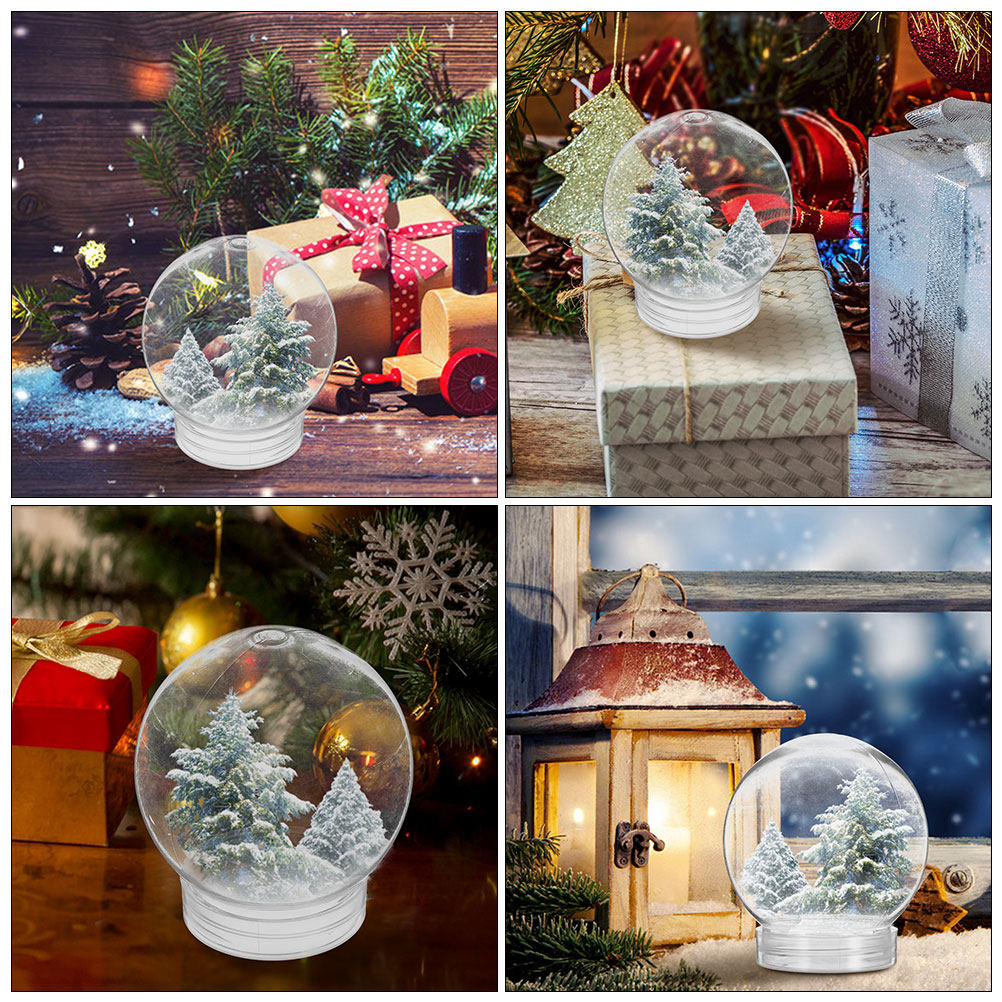6個入り スノーグローブ用透明プラスチック容器、ねじ式蓋付き - Plastic Dome Clear のレビューと価格